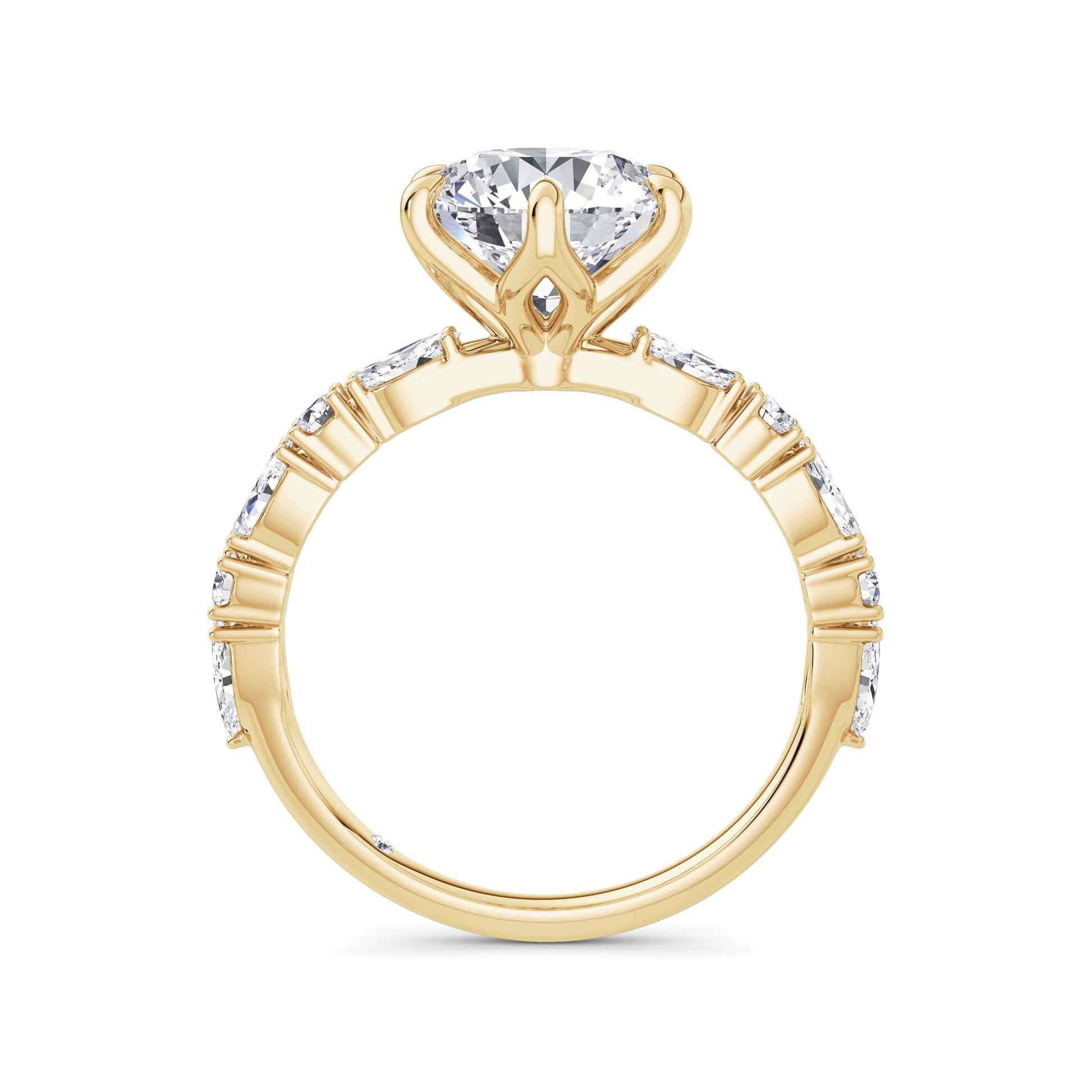 Beverley 18k Yellow Gold Round Diamond Band