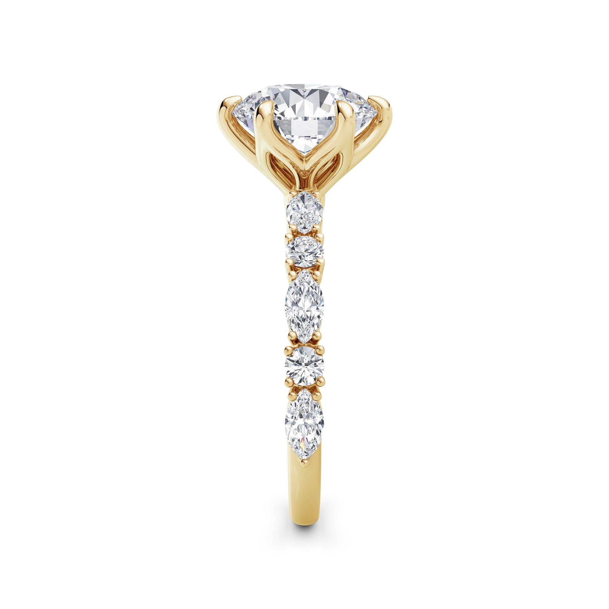 Beverley 18k Yellow Gold Round Diamond Band