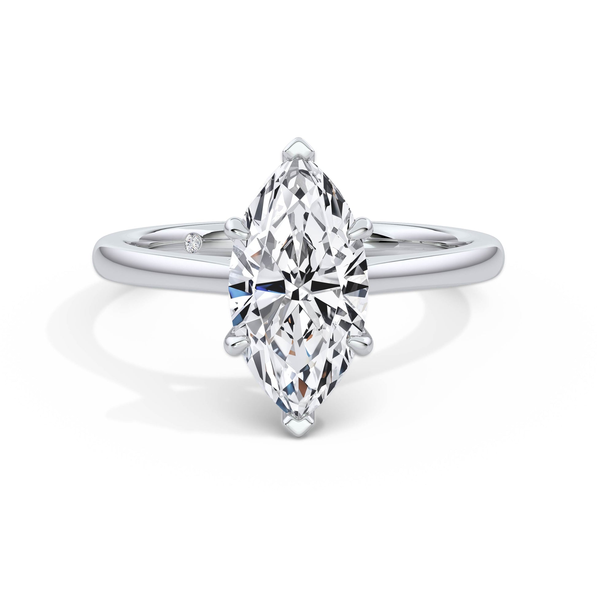 Carla 18k White Gold Marquise Solitaire