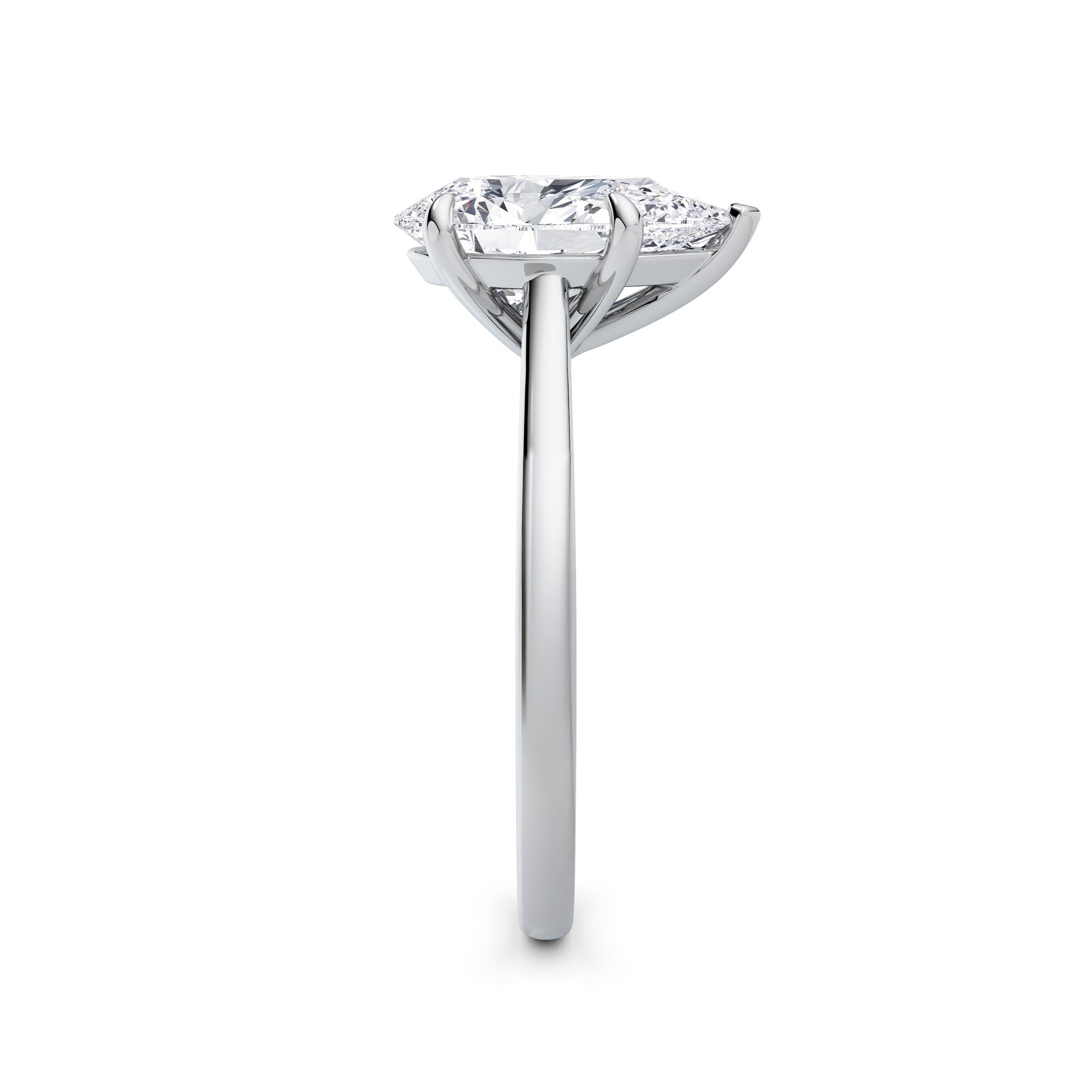 Carla 18k White Gold Pear Solitaire