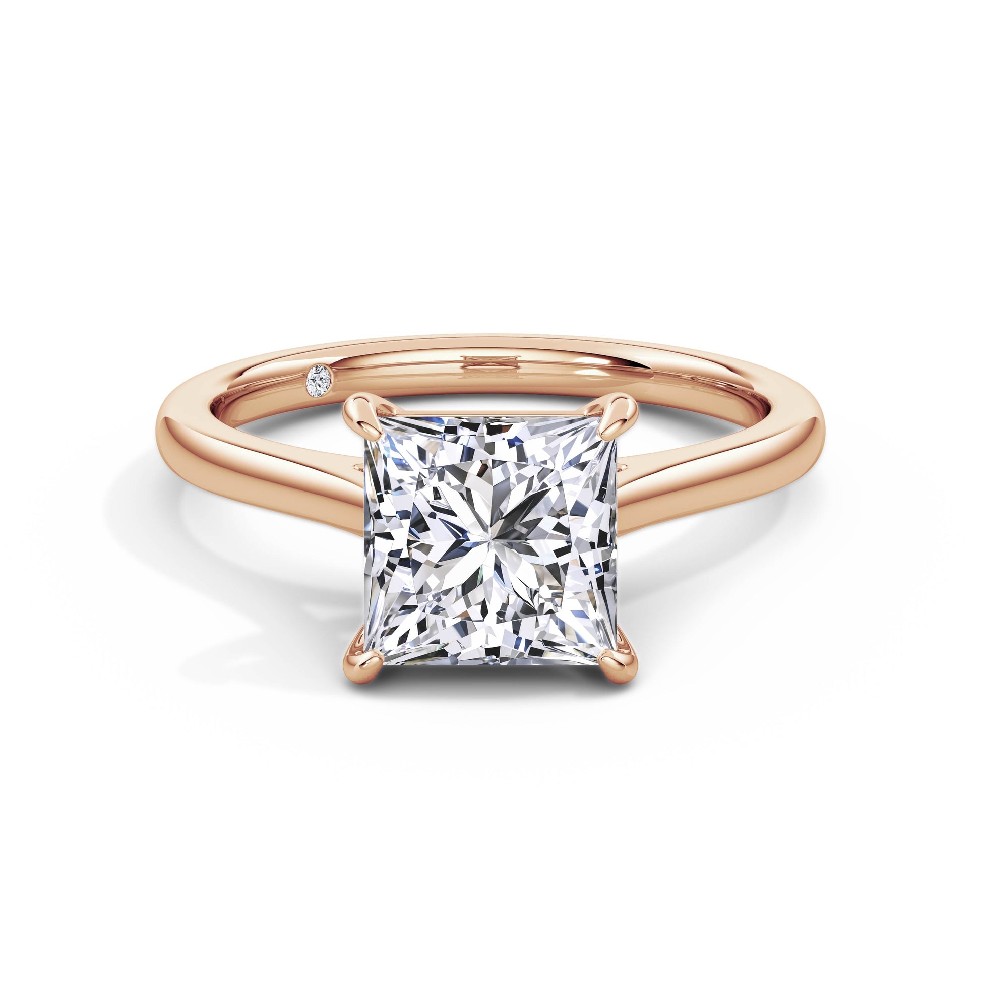 Carla 18k Rose Gold Princess Solitaire