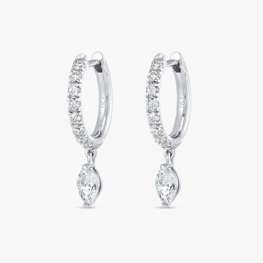 Marquise Lab-Grown Diamond Drop Earrings White Gold