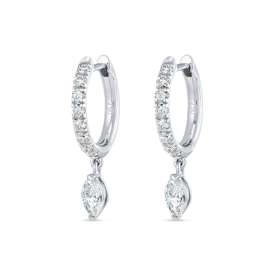 Marquise Lab-Grown Diamond Drop Earrings White Gold