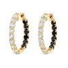 INSIDE OUT DIAMOND & BLACK DIAMOND HOOP EARRINGS WHITE GOLD