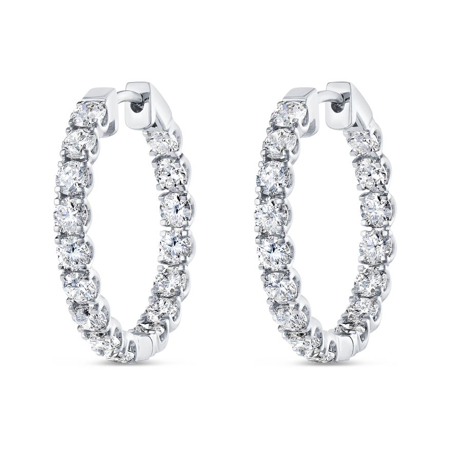 Inside Out Lab-Grown Diamond Hoop Earrings White Gold
