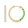 Inside Out Lab-Grown Diamond & Emerald Hoop Earrings Yellow Gold
