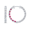 Inside Out Diamond & Ruby Hoop Earrings White Gold