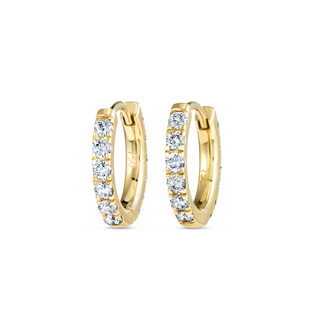 Small Lab-Grown Diamond Huggie Earrings Yellow Gold