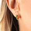 Small Emerald Huggie Earrings Yellow Gold