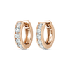 Channel Set Lab-Grown Diamond Huggie Earrings Rose Gold