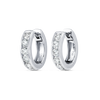 Channel Set Lab-Grown Diamond Huggie Earrings White Gold