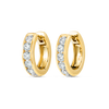 Channel Set Lab-Grown Diamond Huggie Earrings Yellow Gold