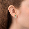 Triple Huggie With Detachable Stud Earrings Yellow Gold