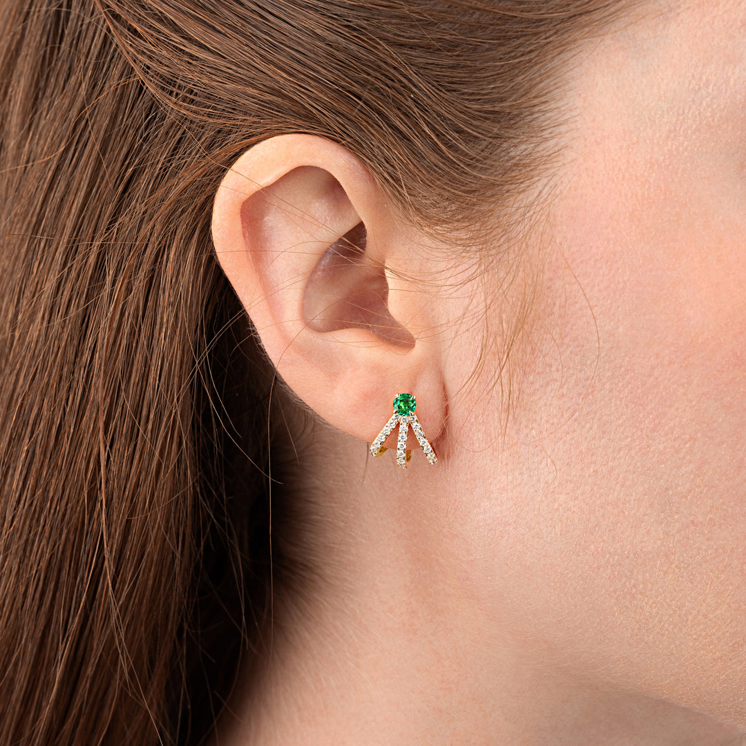 Triple Huggie With Detachable Stud Earrings Yellow Gold
