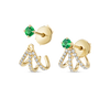 Triple Huggie With Detachable Stud Earrings Yellow Gold