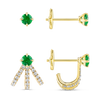 Triple Huggie With Detachable Stud Earrings Yellow Gold