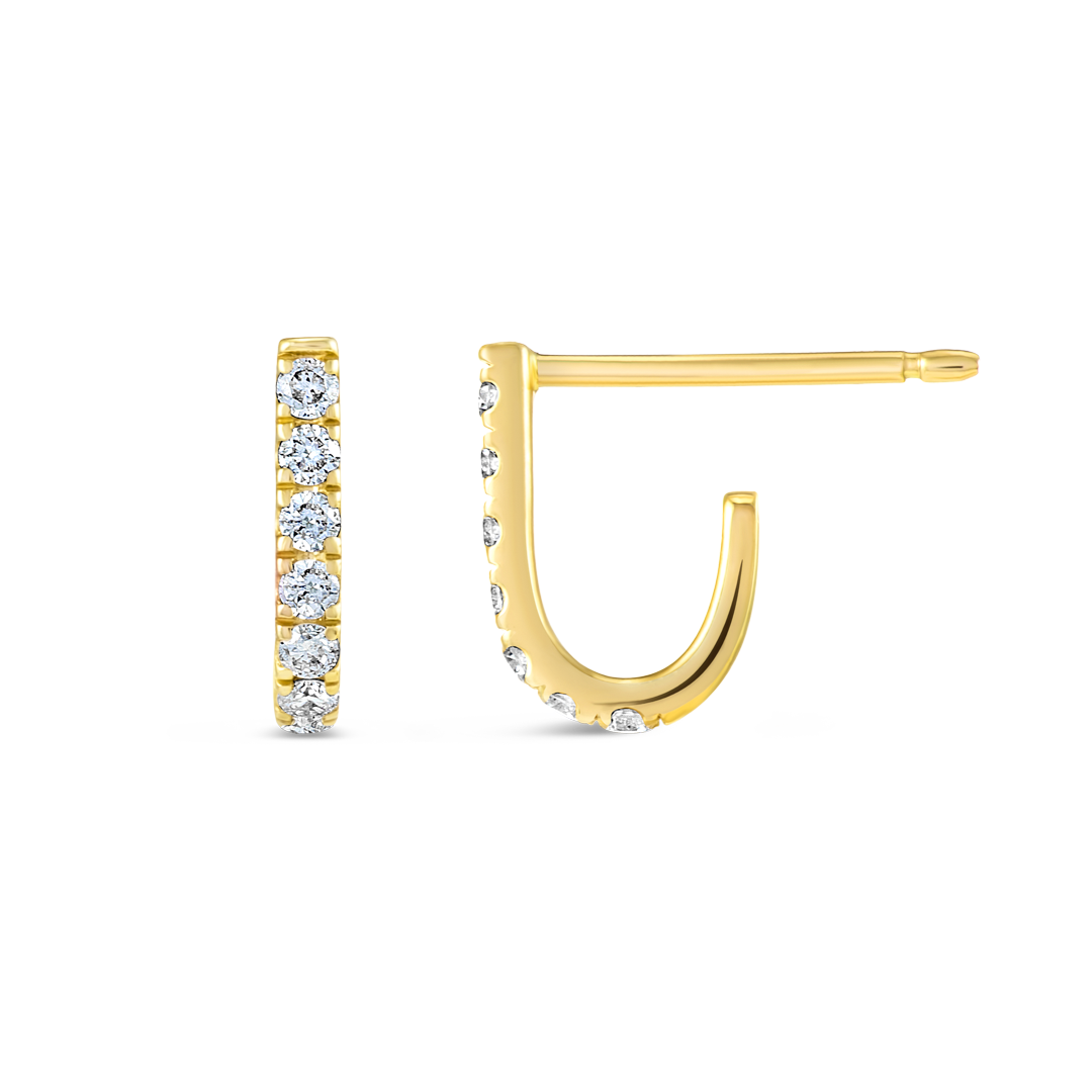 Petite Huggie Curl Earrings Yellow Gold