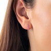 Petite Pink Sapphire Huggie Curl Earrings Rose Gold