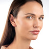 Petite Pink Sapphire Huggie Curl Earrings Rose Gold
