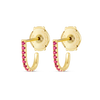 Petite Ruby Huggie Curl Earrings Yellow Gold