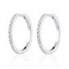 Medium Size Hoop Earrings White Gold