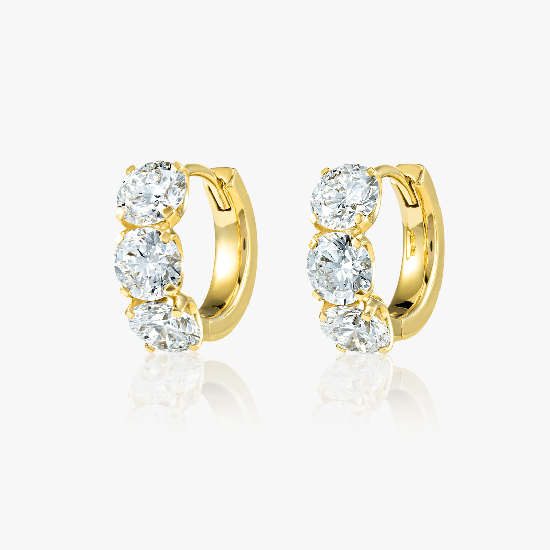 Large Huggie Earrings Yellow Gold