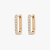 Lab-Grown Diamond Paperclip Style Hoop Earrings Rose Gold