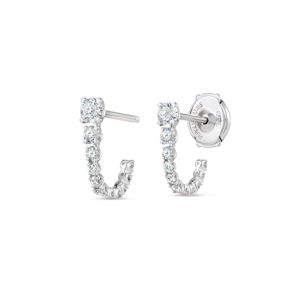 Graduated Lab-Grown Diamond Curl Earrings White Gold
