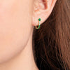 Graduated Emerald And Lab-Grown Diamond Curl Earrings Yellow Gold