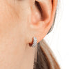 Double Lab-Grown Diamond Huggie Hoop Earrings White Gold