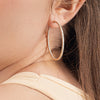 Large Lab-Grown Diamond Hoop Earrings Yellow Gold