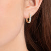Large Lab-Grown Diamond Paperclip Style Hoop Earrings Yellow Gold