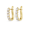 Large Lab-Grown Diamond Paperclip Style Hoop Earrings Yellow Gold