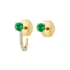Colombian Emerald Huggie With Detachable Stud Earrings Yellow Gold