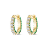 Triple Sided Emerald And Lab-Grown Diamond Hoop Earrings Yellow Gold