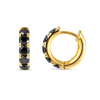 Black Lab-Grown Diamond Classic Huggie Earrings Yellow Gold