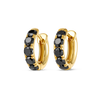 Black Lab-Grown Diamond Classic Huggie Earrings Yellow Gold