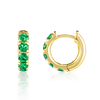 Emerald Classic Huggie Earrings Yellow Gold
