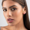 Pink Sapphire Classic Huggie Earrings Rose Gold
