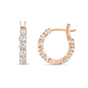 Mini Diamond Hoop Earrings Rose Gold