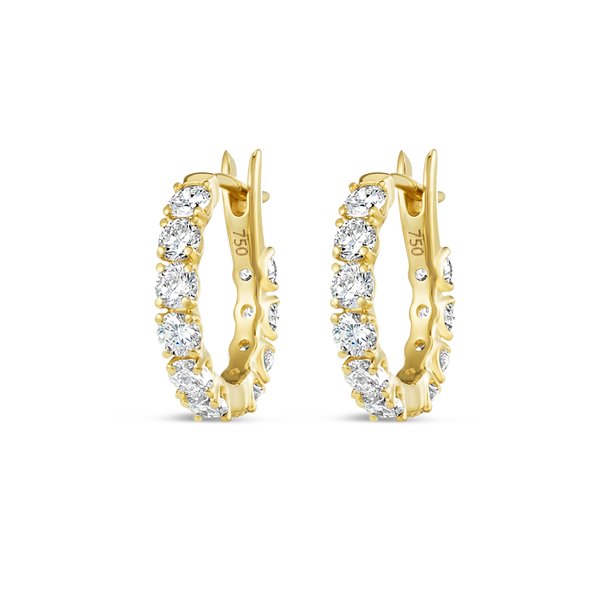 Mini Lab-Grown Diamond Hoop Earrings Yellow Gold