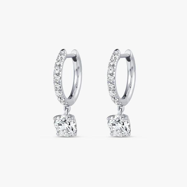 1.2ct Round Lab-Grown Diamond Hoop Earrings White Gold