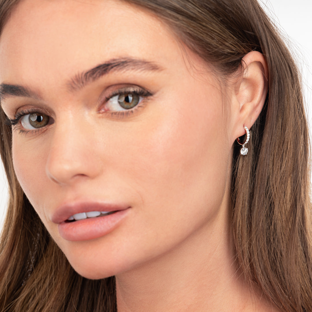 1.2ct Round Lab-Grown Diamond Hoop Earrings White Gold