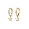 1.2ct Round Lab-Grown Diamond Hoop Earrings Yellow Gold