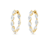 Marquise Lab-Grown Diamond Hoop Earrings Yellow Gold