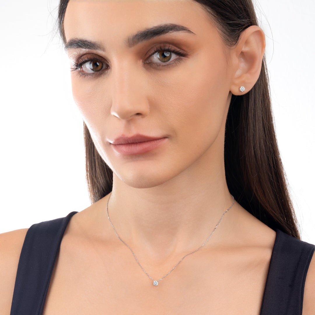 0.3ct Round Diamond Lab-Grown Pendant White Gold
