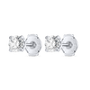 0.5ct Each Round Natural Diamond Stud Earrings White Gold
