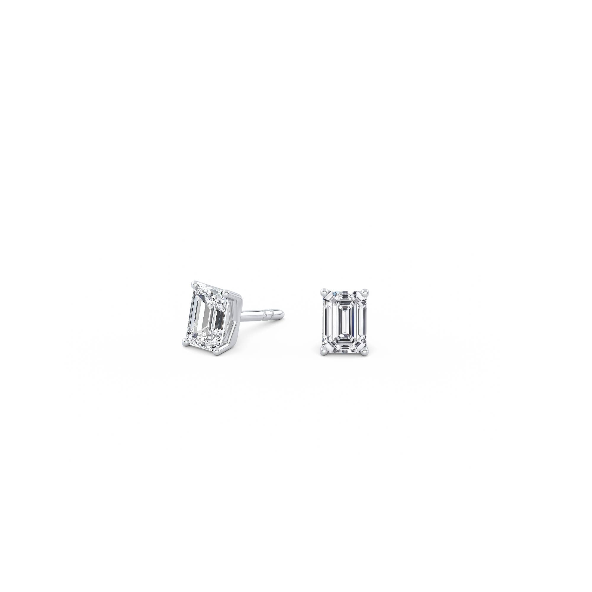 0.5ct Each (1ct Total) Emerald Lab-Grown Diamond Stud Earrings White Gold