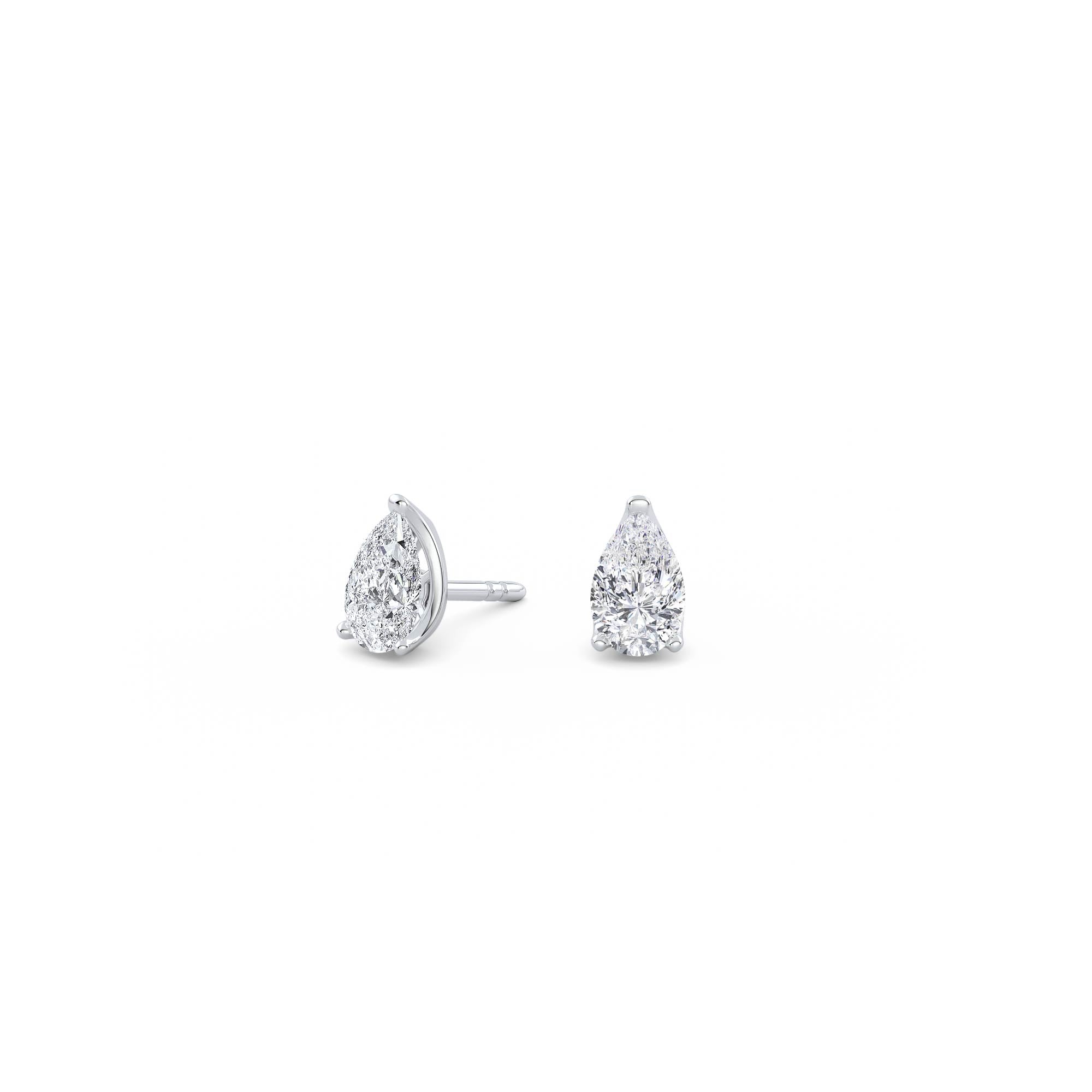 0.5ct Each (1ct Total) Pear Lab-Grown Diamond Stud Earrings White Gold