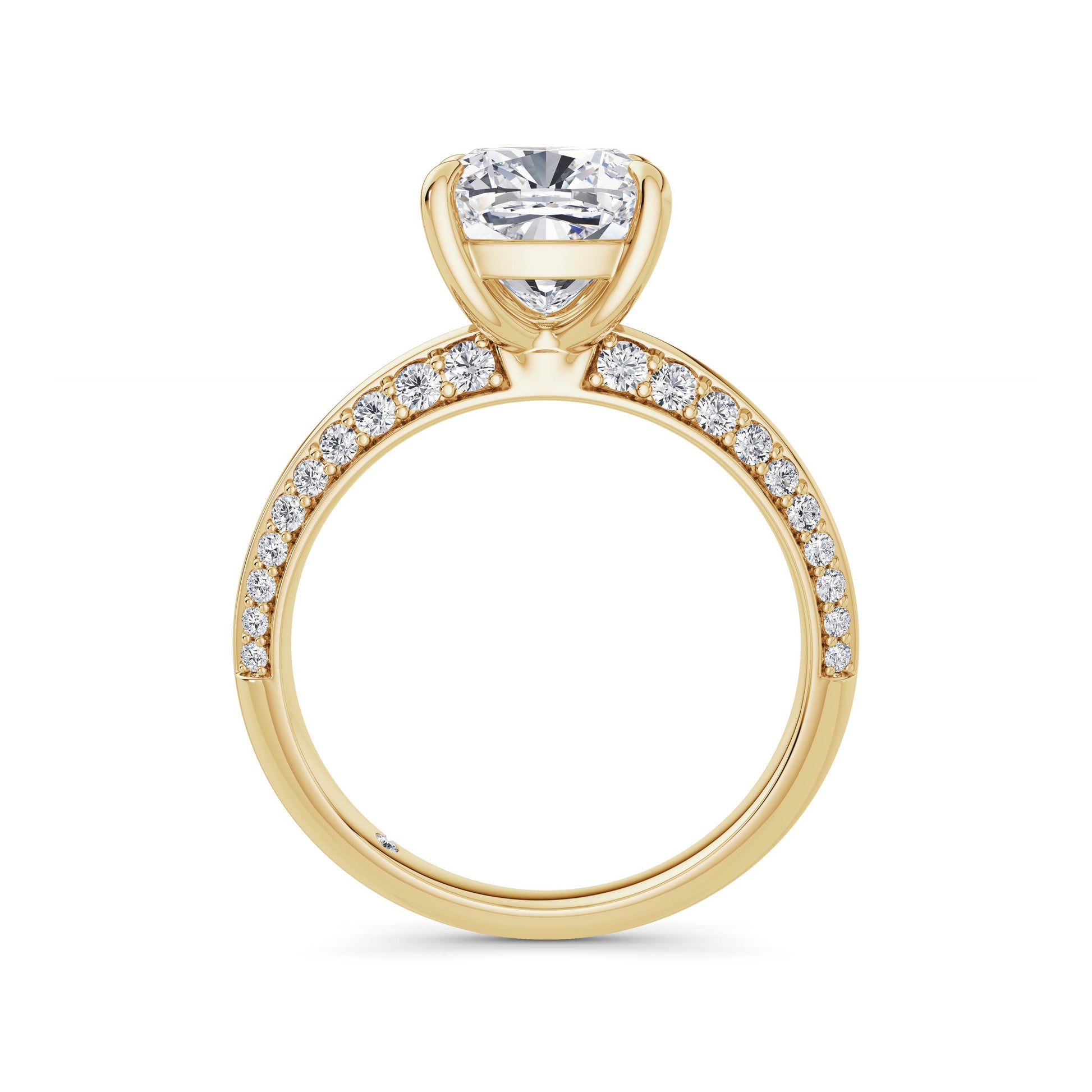 Dawn 18k Yellow Gold Cushion Diamond Band